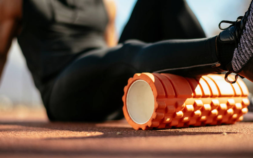 Person foam rolling