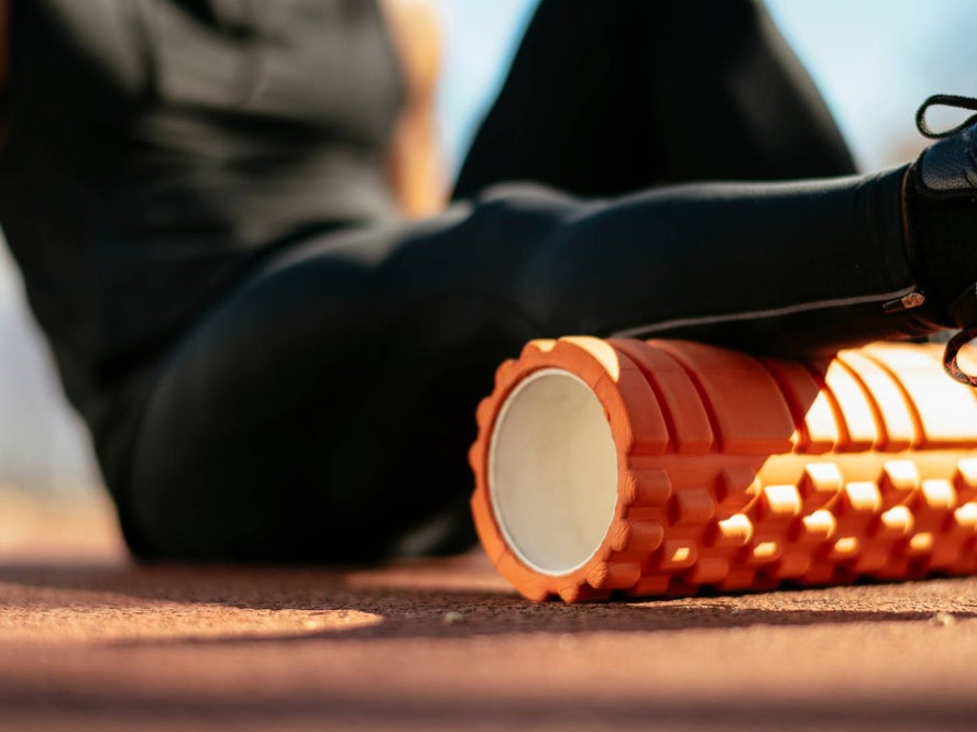 Person foam rolling
