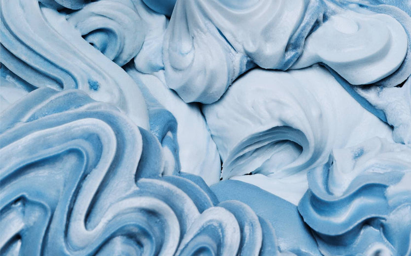 Close up of blue icecream swirls