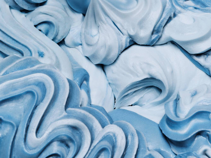 Close up of blue icecream swirls