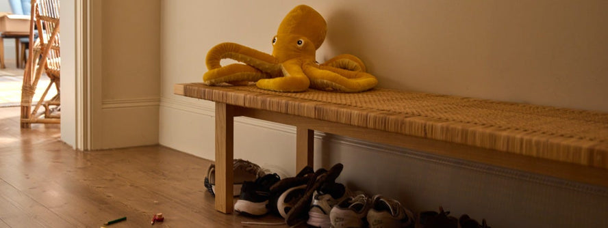 Kids toys and shoes in a home