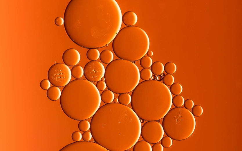 Molecules on an orange background