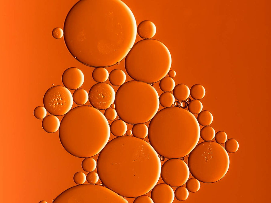 Molecules on an orange background