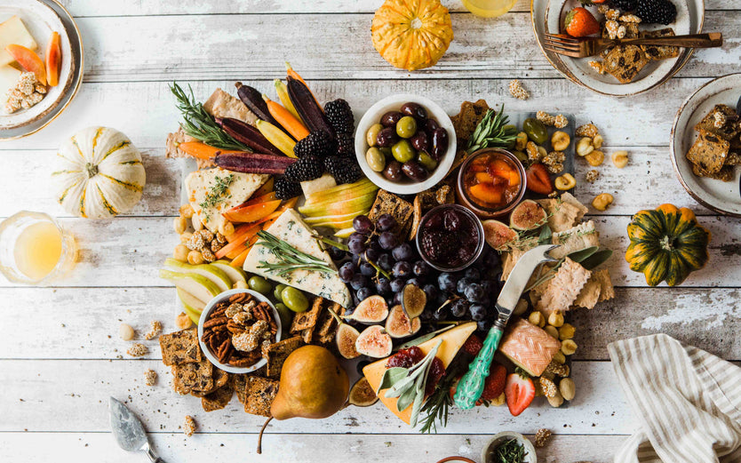 Grazing platter of healthy, delicious food