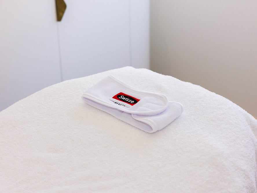 Spa treatment room with eye mask
