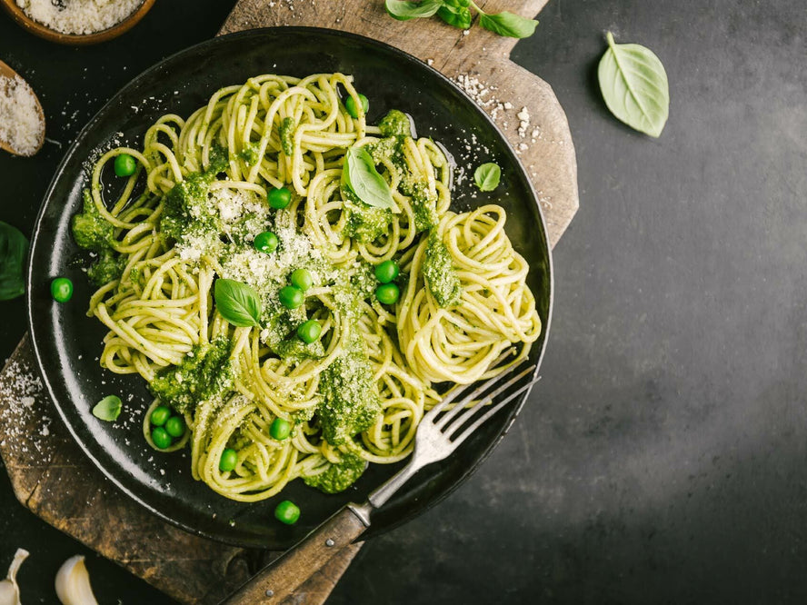 Pasta with almond pear and edamame beans recipe