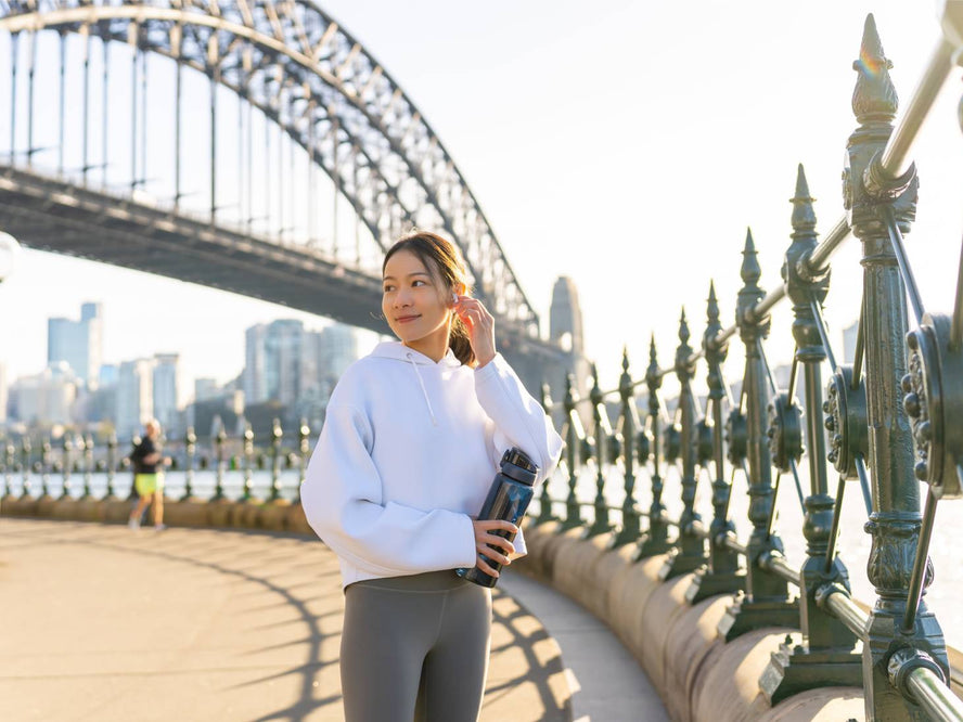 Person getting read to run in Sydney
