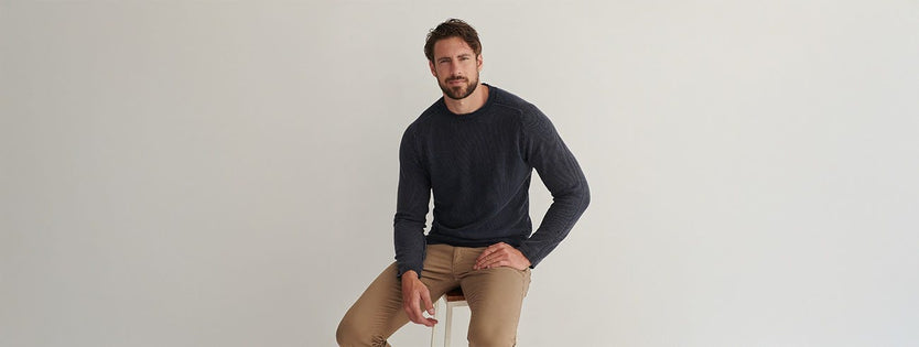 Shaun Hampson sitting on a stool