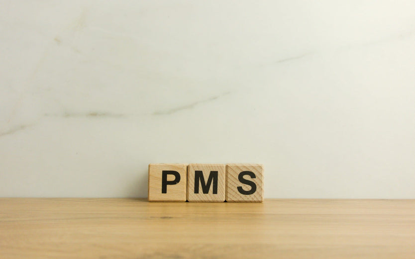 PMS Premenstrual Syndrome Acronym Wooden Cubes