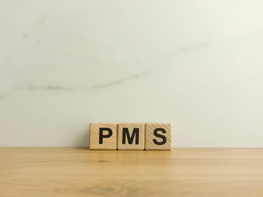 PMS Premenstrual Syndrome Acronym Wooden Cubes