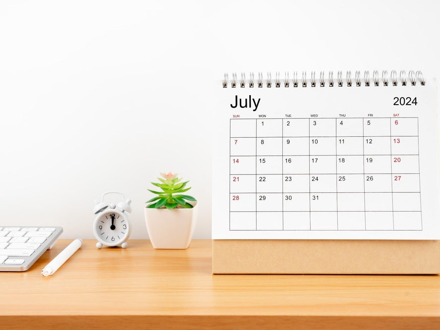 July 2024 Monthly Desk Calendar Year