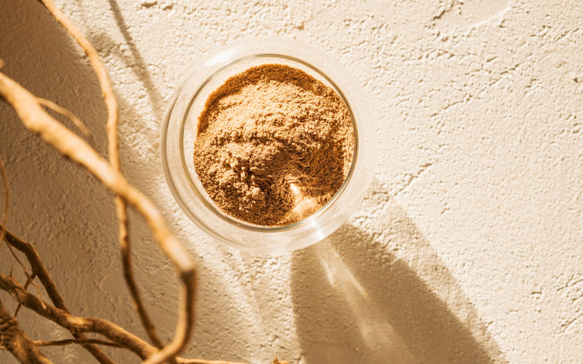 Ashwagandha powder in a cup