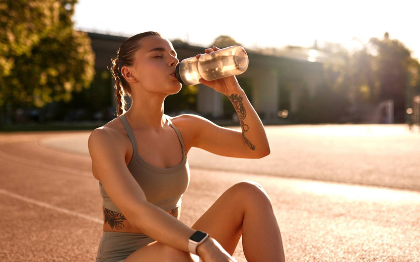 Person hydrating after exercising