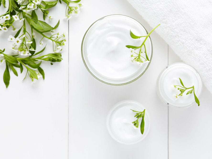 Top down view of natural skincare