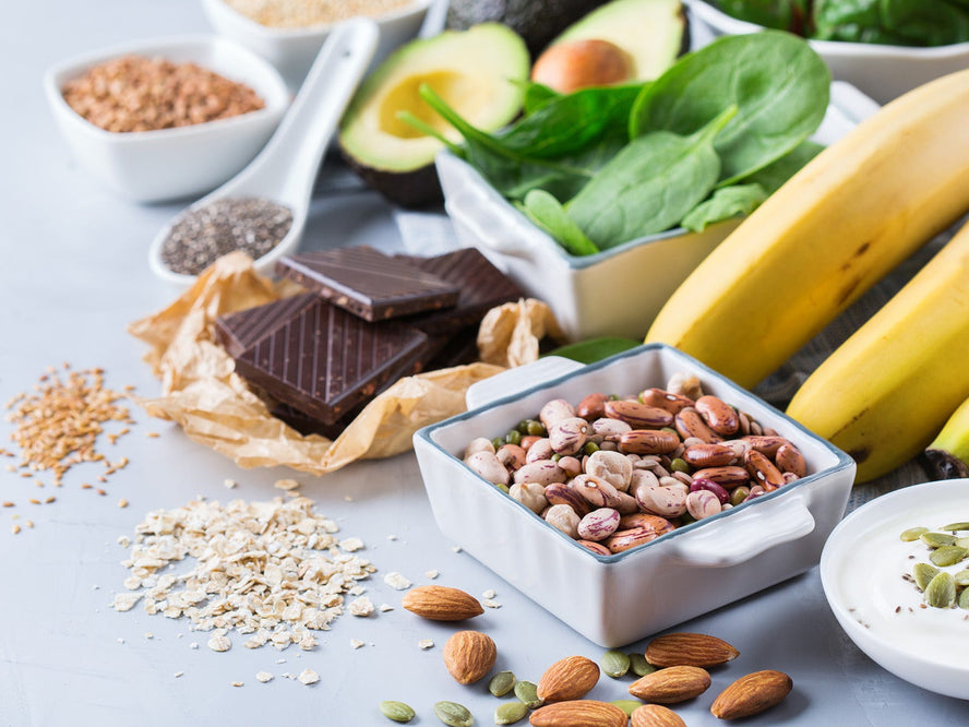 Different foods containing magnesium