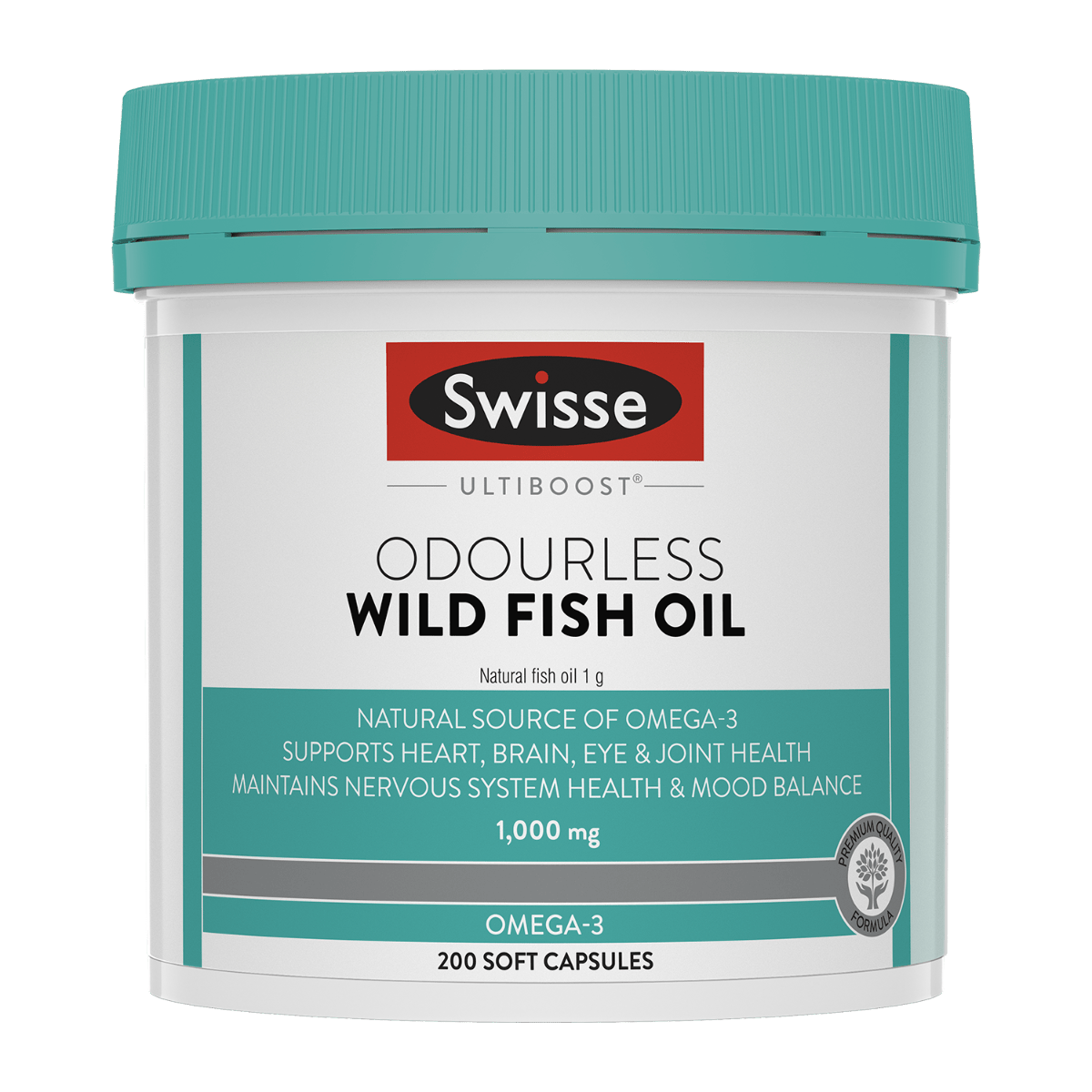 Swisse  SWISSE ULTIBOOST Odourless Wild Fish Oil 200 Soft Capsules