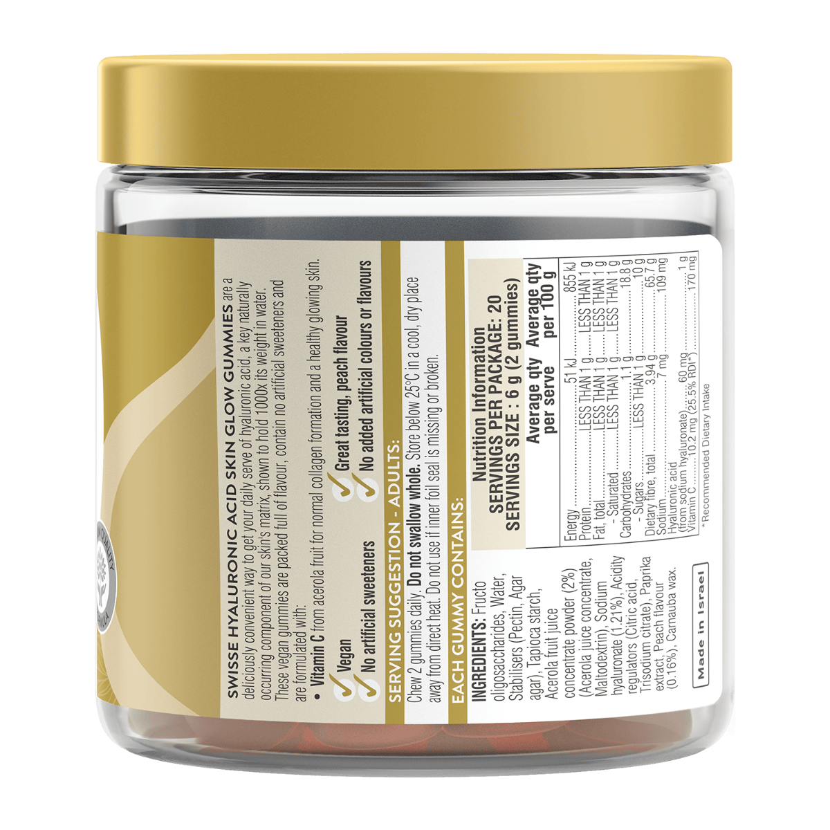 Swisse Australia SWISSE Hyaluronic Acid Skin Glow Gummies