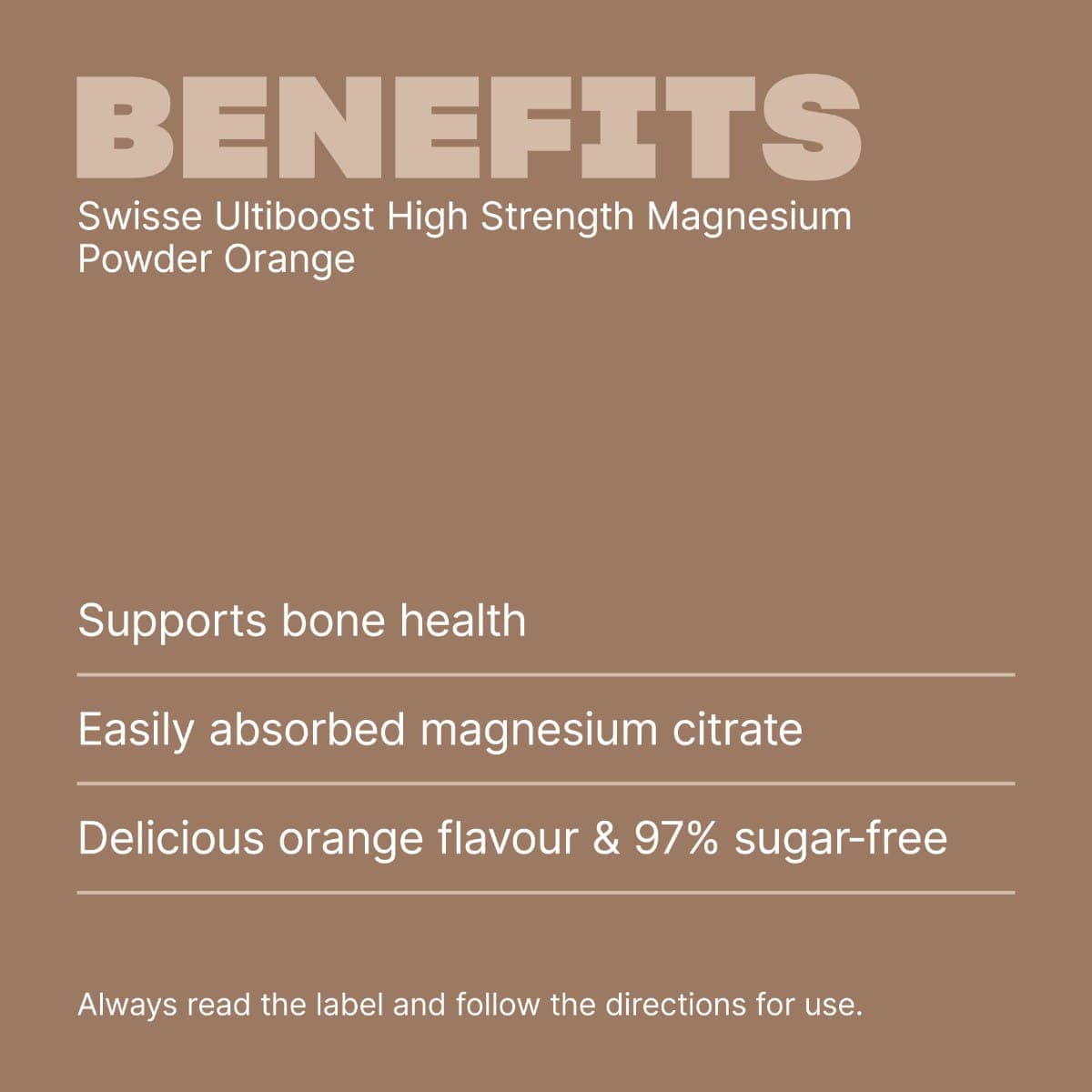 Swisse Australia SWISSE ULTIBOOST High Strength Magnesium Powder Orange