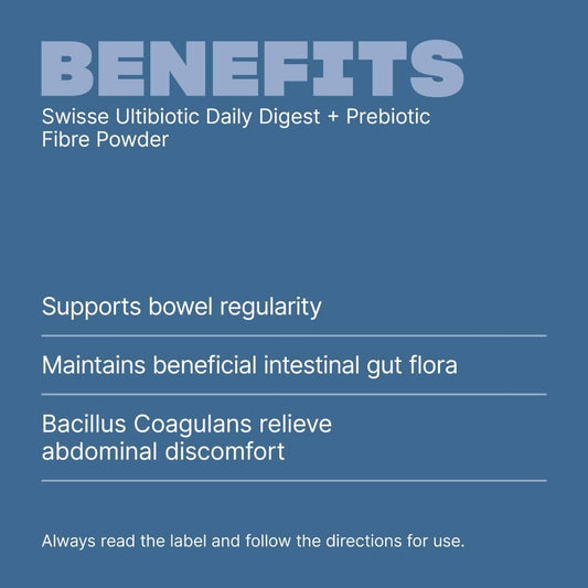 Swisse Australia SWISSE ULTIBIOTICS Daily Digest + Prebiotic Fibre Powder