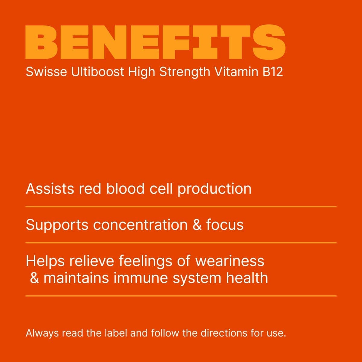 Swisse Australia SWISSE ULTIBOOST High Strength Vitamin B12