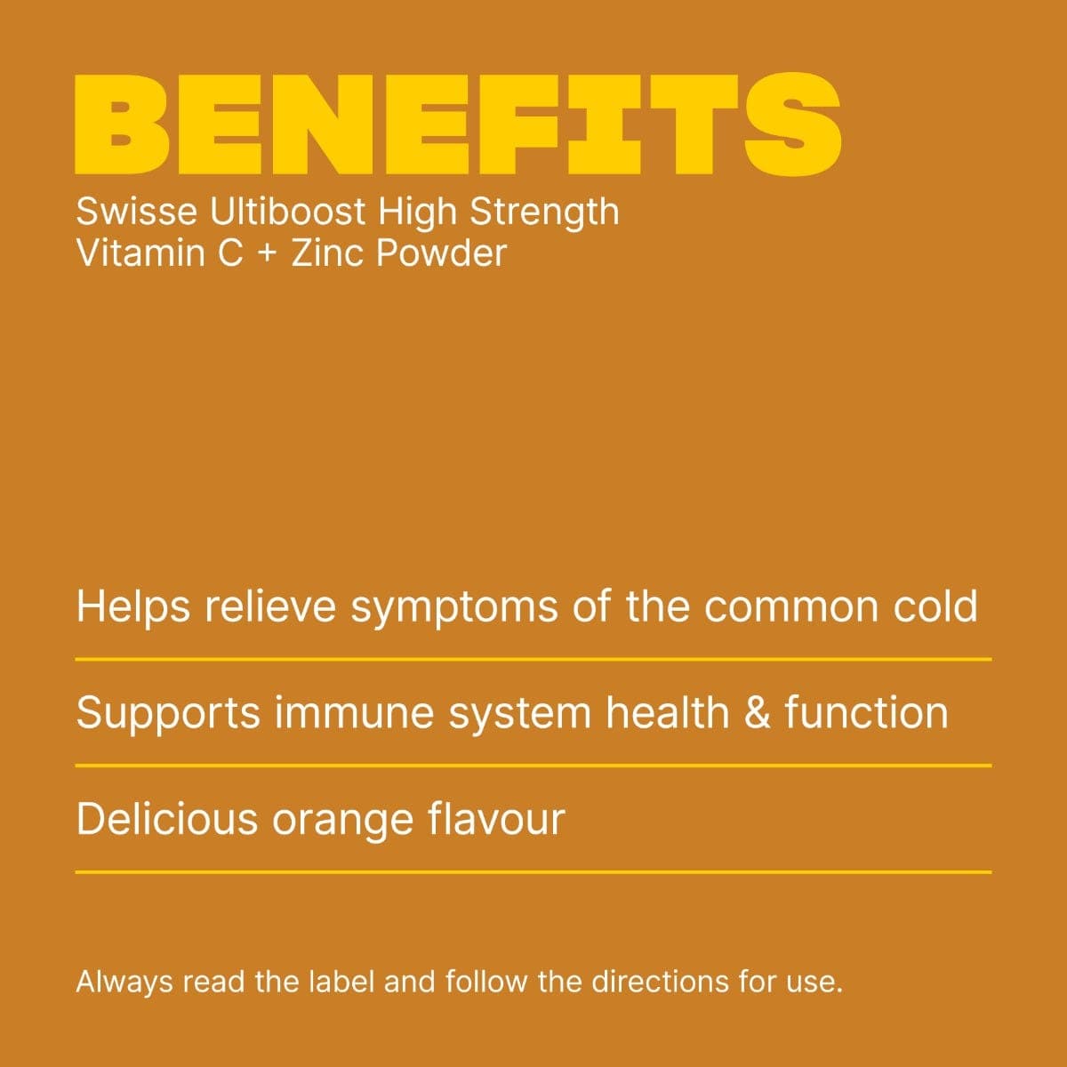 Swisse Australia SWISSE ULTIBOOST High Strength Vitamin C + Zinc Powder Orange