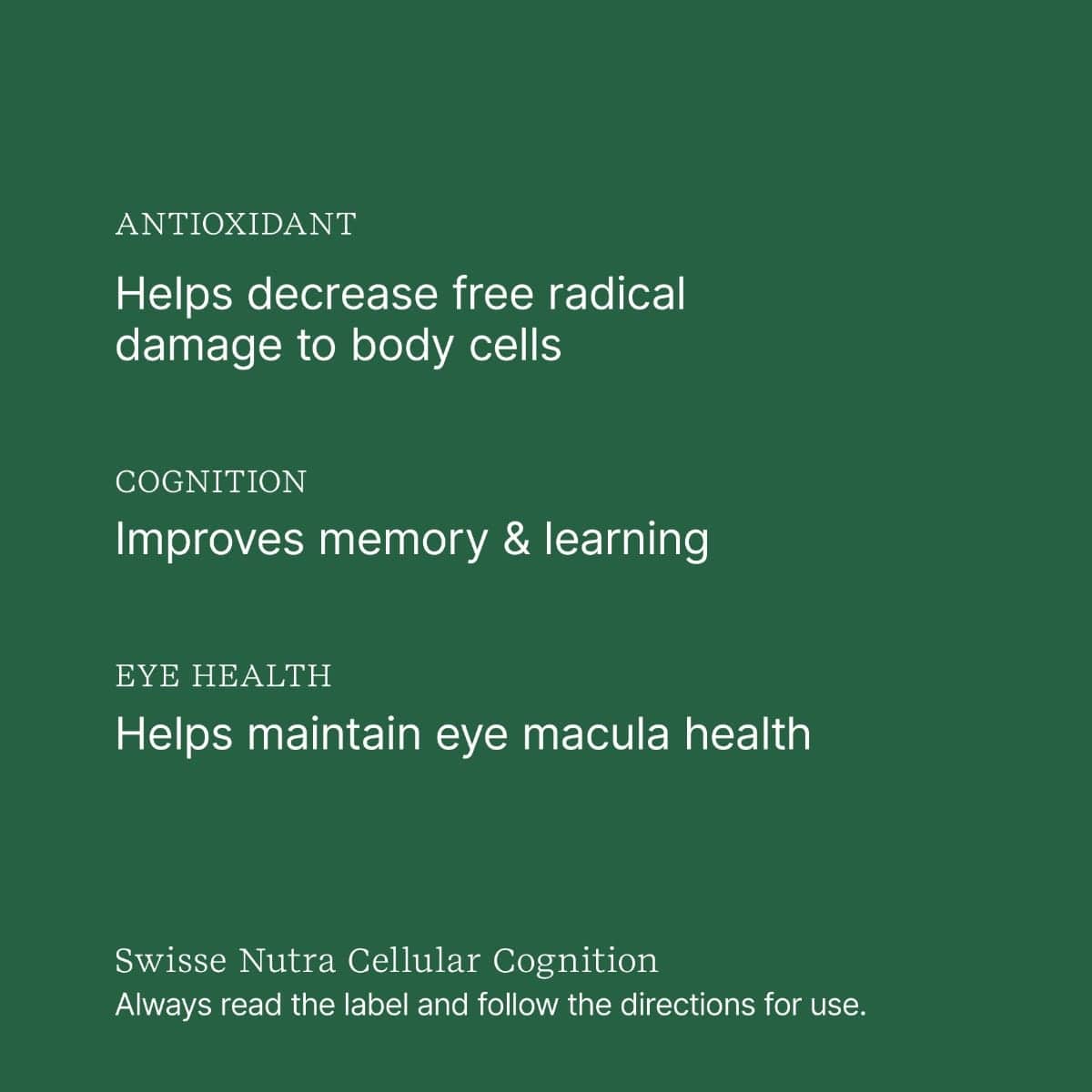 Swisse Australia SWISSE NUTRA Cellular Cognition