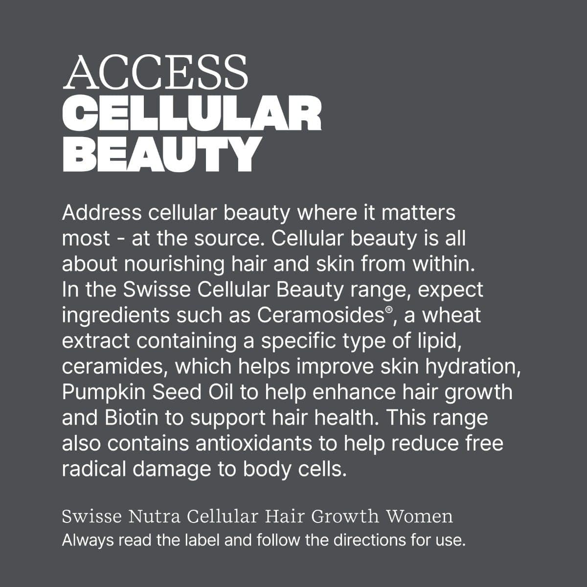 Swisse Australia SWISSE NUTRA Cellular Hair Growth Women