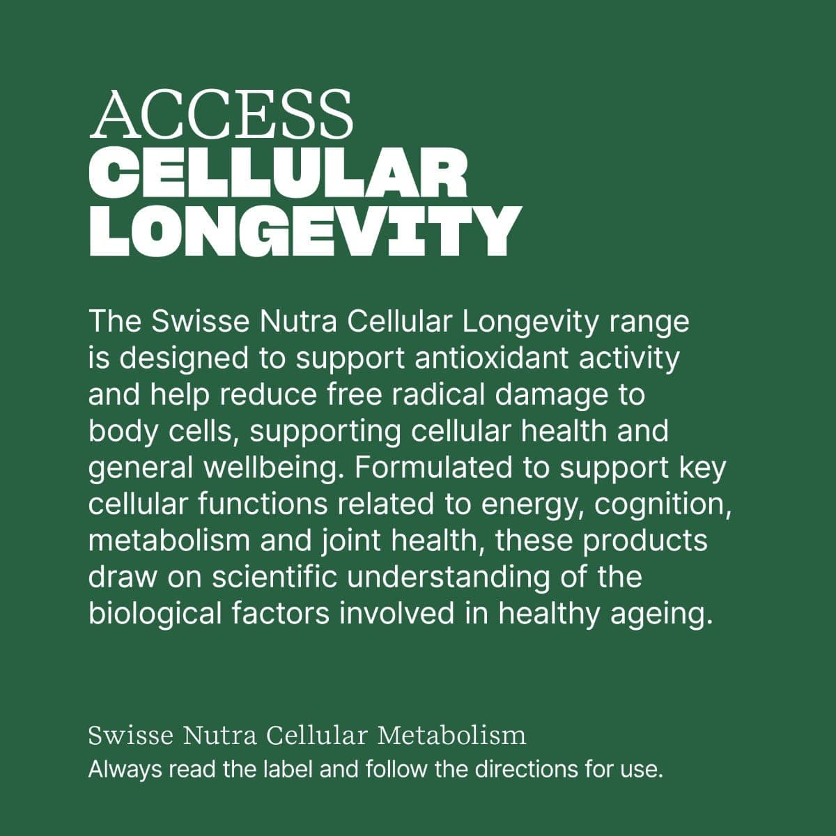 Swisse Australia SWISSE NUTRA Cellular Metabolism