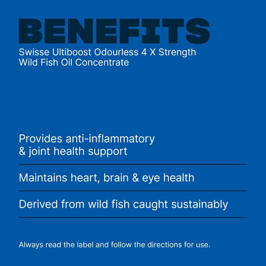 Swisse Australia SWISSE ULTIBOOST Odourless 4 x Strength Wild Fish Oil Concentrate