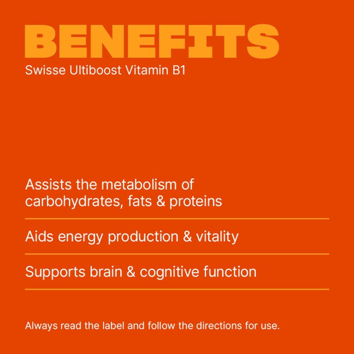 Swisse Australia SWISSE ULTIBOOST Vitamin B1