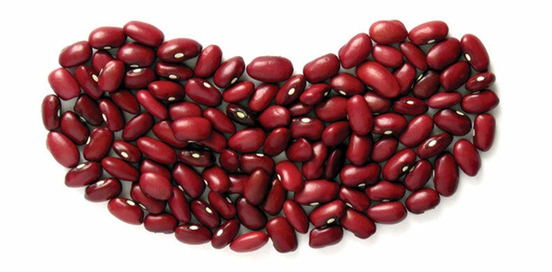 Kidney beans in kidney shape
