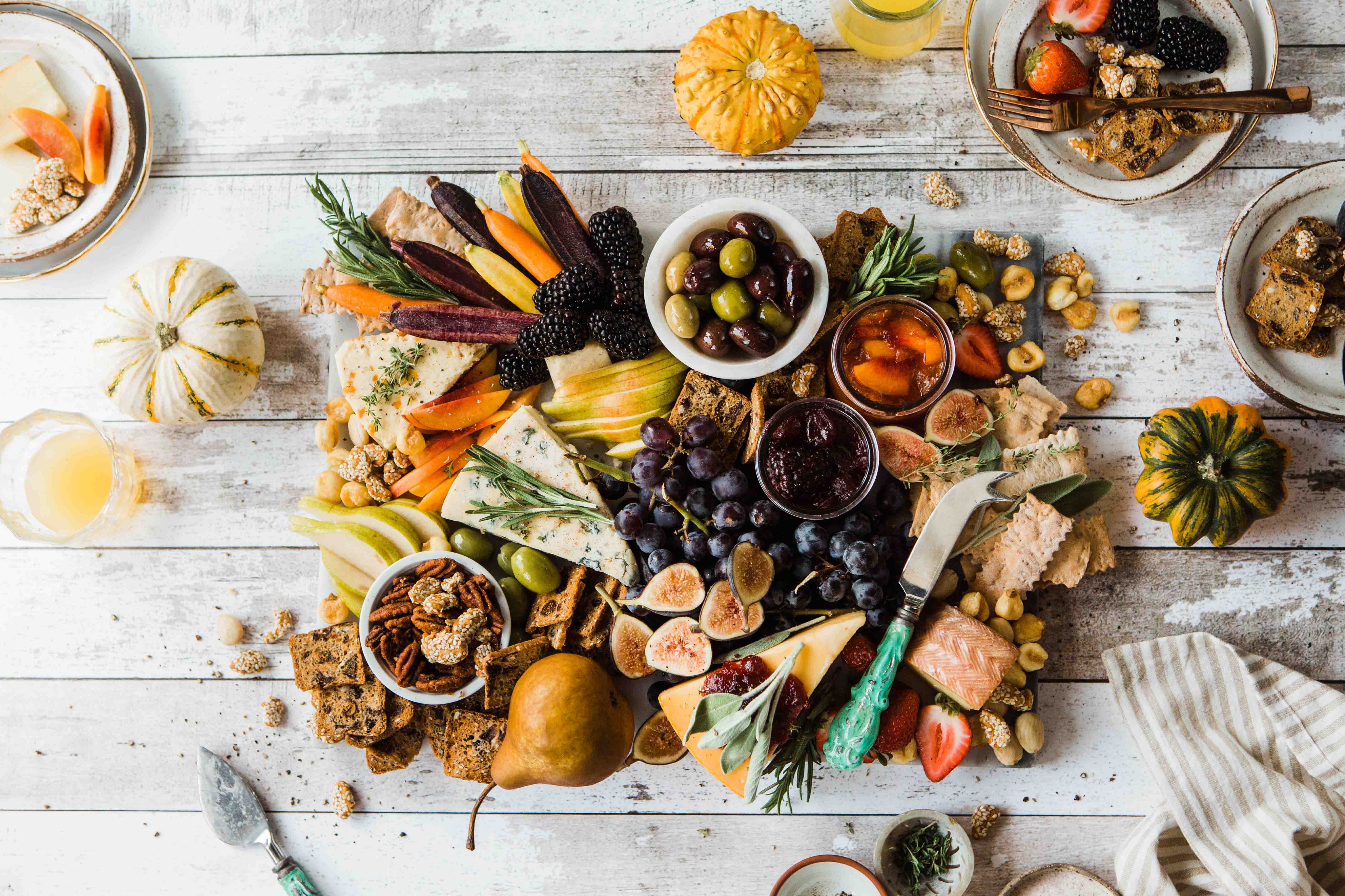 Grazing platter of healthy, delicious food