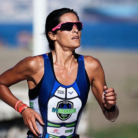 Woman running in the heat