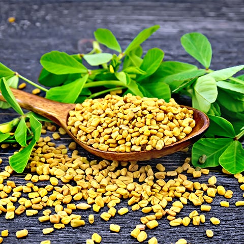 Fenugreek on a spoon